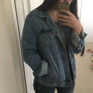 Oversized boyfriend denim jacket
